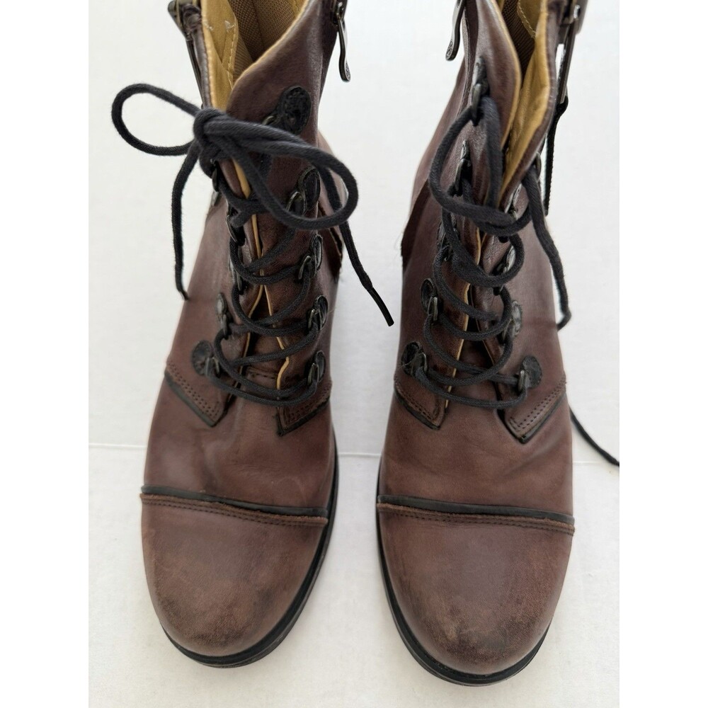 Bussola Sirkka Boots 7.5 Women's Lace Up Side Zip Gorpcore Vintage Inspired